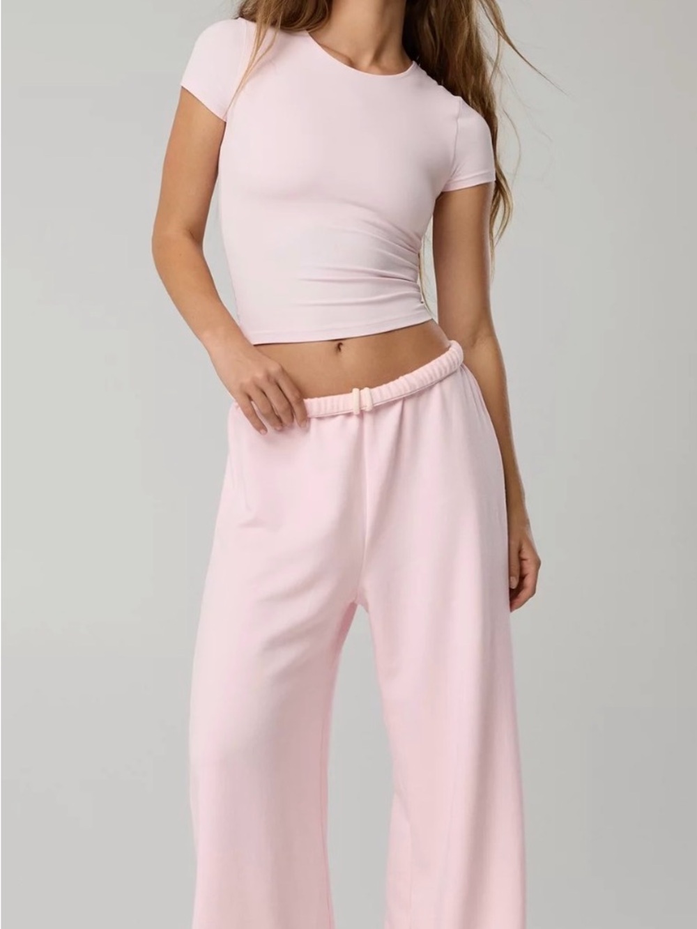 Aerie Light Pink Wide Leg Lounge Pants